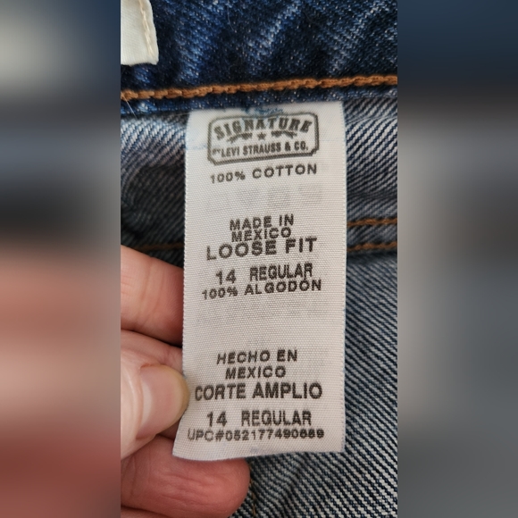 Levis Strauss Signature Authentic Loose Fit Blue Jeans Size 14 Regular - Picture 3 of 11